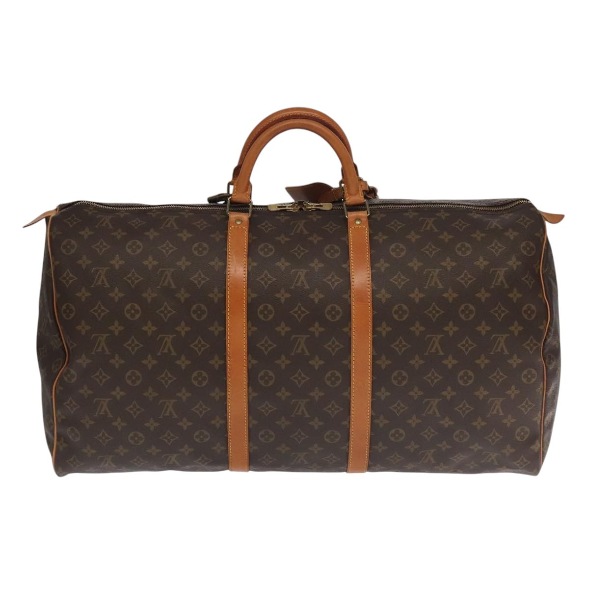 Louis Vuitton Keepall Bag Monogram Canvas, BROWN, CANVAS, Travel bag