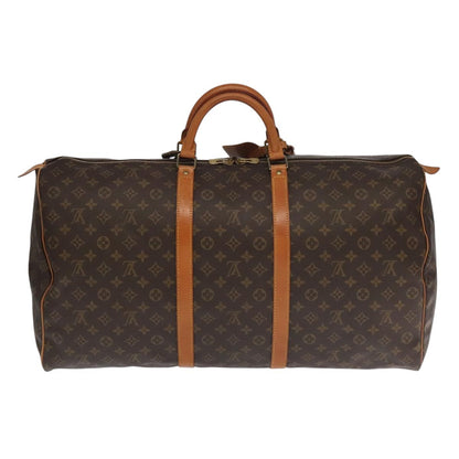 Louis Vuitton Keepall Bag Monogram Canvas, BROWN, CANVAS, Travel bag