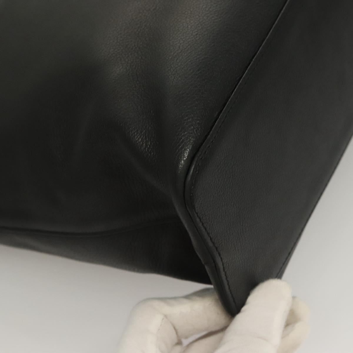 Burberry Tote Leather, BLACK, LEATHER, Tote bag