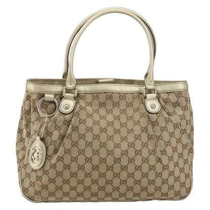 Gucci Sukey Top Handle Tote GG Canvas, BEIGE, CANVAS, Tote bag