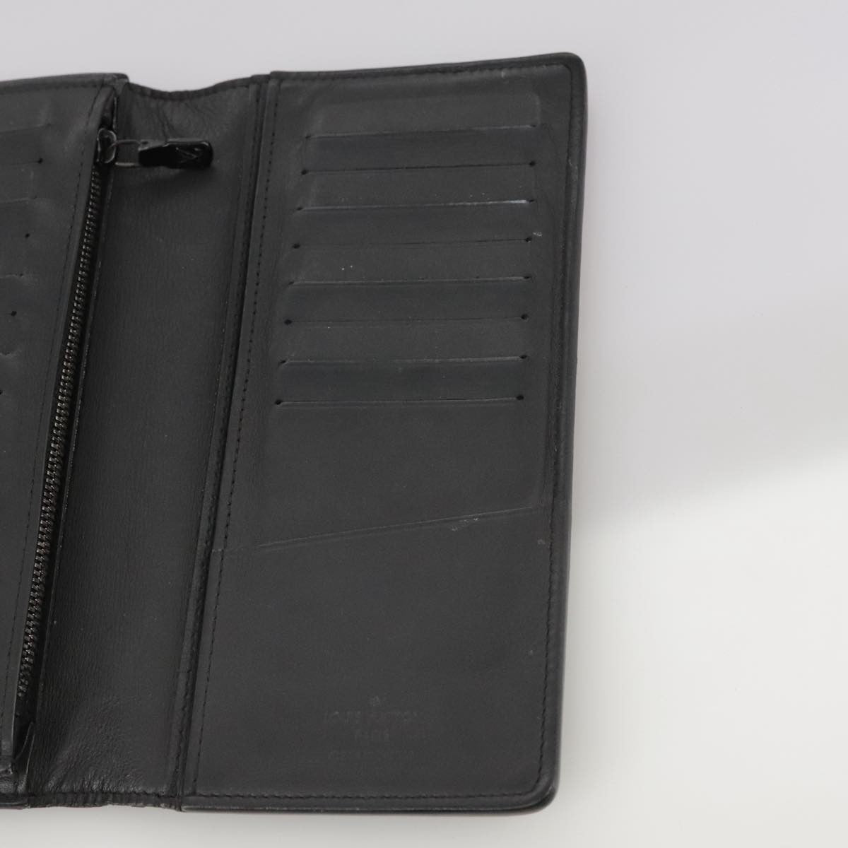 Louis Vuitton Brazza Long Bifold wallet Monogram shadow, BLACK, LEATHER, Wallets