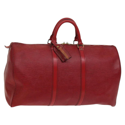 Louis Vuitton Keepall Bag Epi Leather, RED, LEATHER, Travel bag