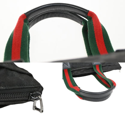 Gucci Web Zip Tote GG Nylon, BLACK, NYLON, Shoulder bag