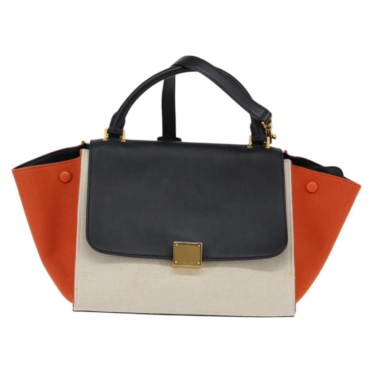 Celine Trapeze Bag Canvas with Leather, MULTICOLOUR, CANVAS, Handbag