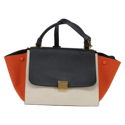 Celine Trapeze Bag Canvas with Leather, MULTICOLOUR, CANVAS, Handbag