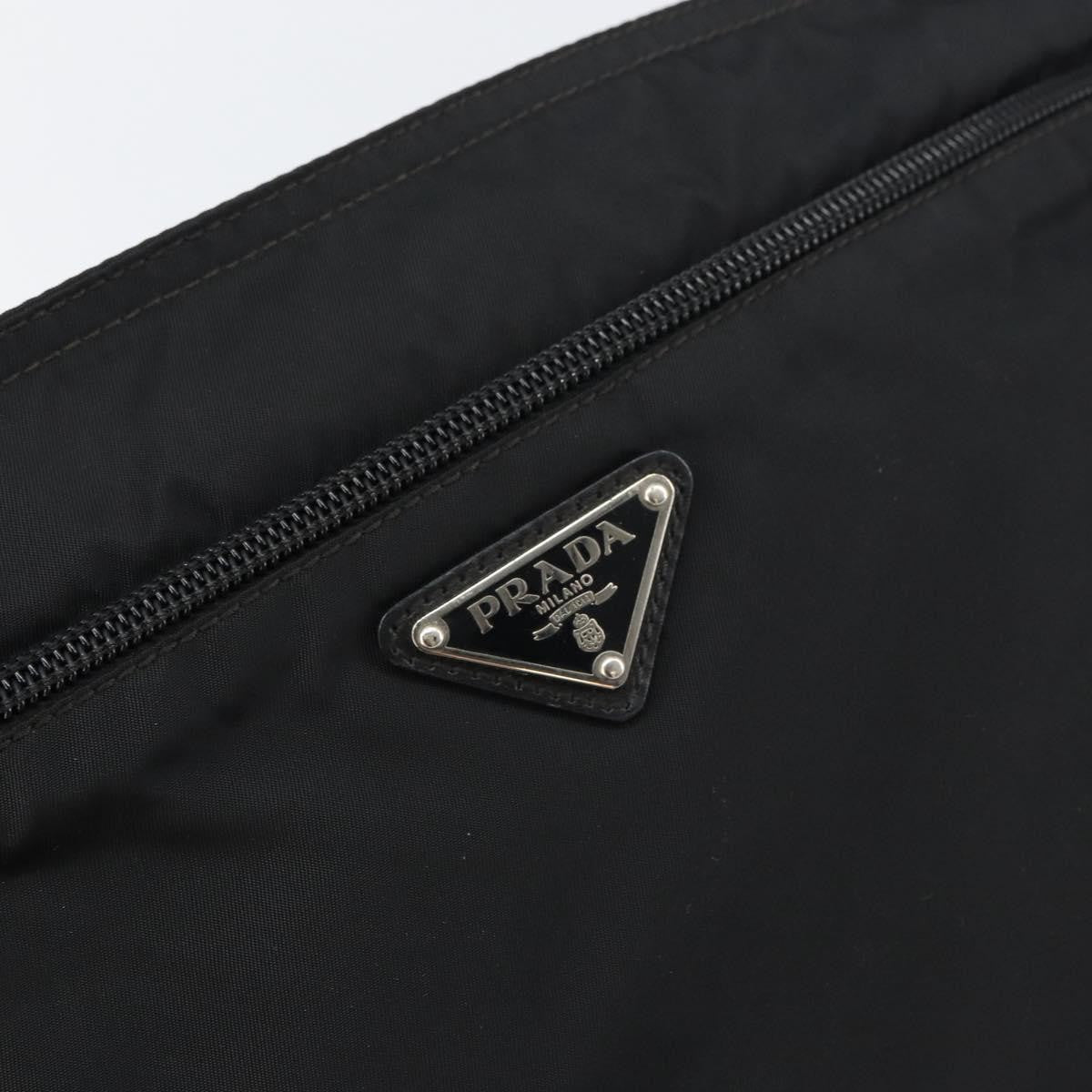 Prada Front Pocket Messenger Bag Tessuto, BLACK, NYLON, Shoulder bag