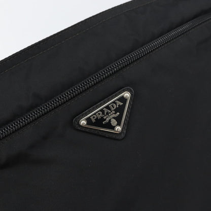 Prada Front Pocket Messenger Bag Tessuto, BLACK, NYLON, Shoulder bag