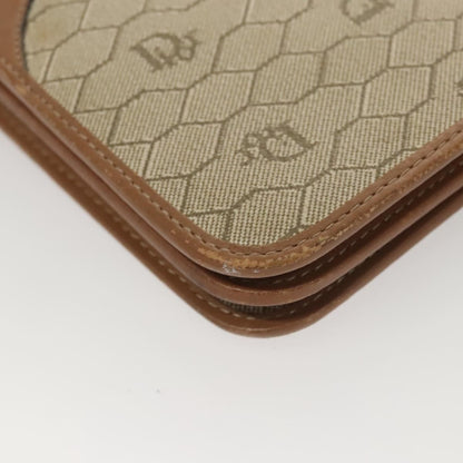 Christian Dior Vintage Honeycomb chain Canvas, BEIGE, CANVAS, Handbag