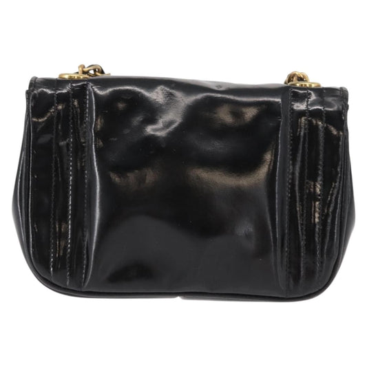 Chanel Vintage CC Stitch Flap Bag Patent, BLACK, PATENT_LEATHER, Shoulder bag