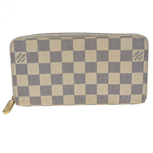 Louis Vuitton Zippy Compact Wallet Damier, WHITE, LEATHER, Wallets
