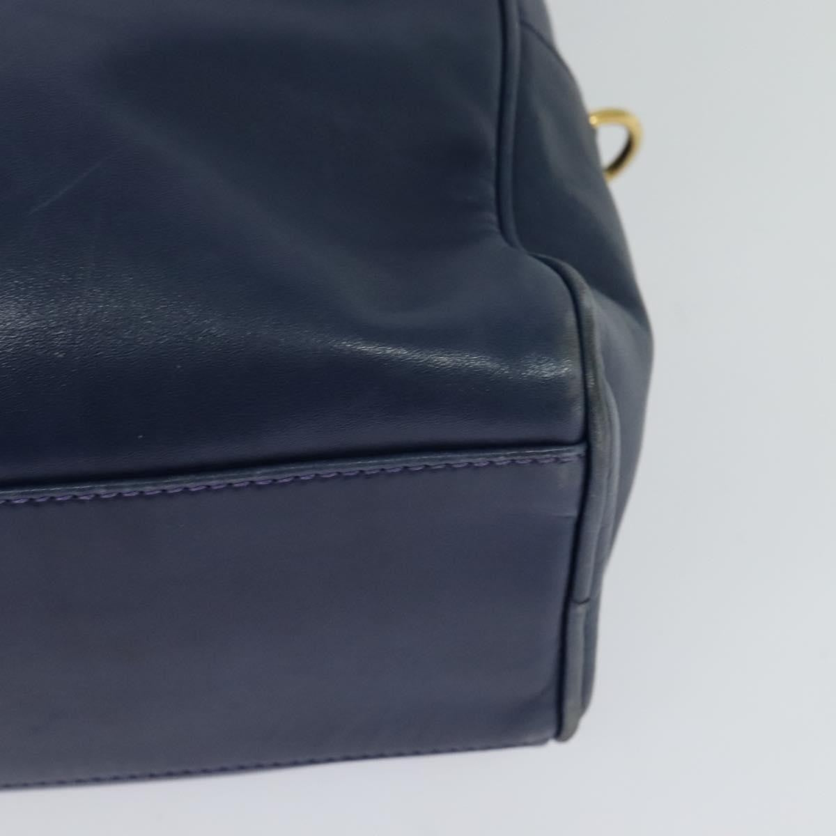 Celine Circle Logo Handbag Leather, BLUE, LEATHER, Handbag