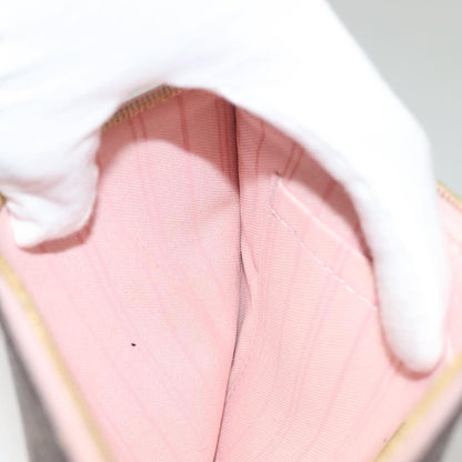 Louis Vuitton Neverfull Pochette Damier, BROWN, CANVAS, Tote bag