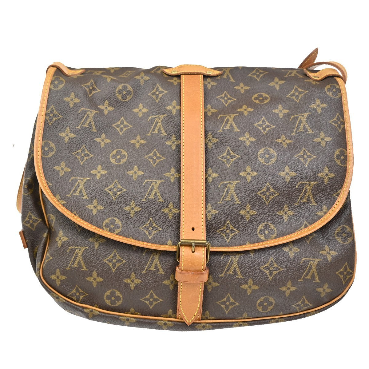 Louis Vuitton Saumur Handbag Monogram Canvas, BROWN, CANVAS, Shoulder bag