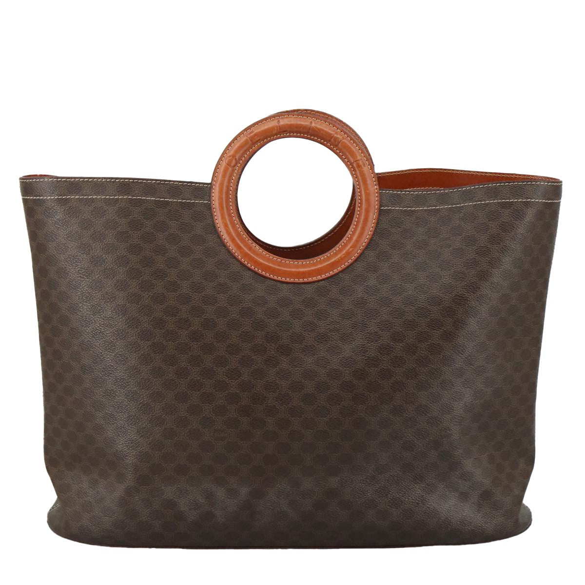 Celine Vintage Macadam Tote bag Canvas and Leather, BROWN, CANVAS, Tote bag