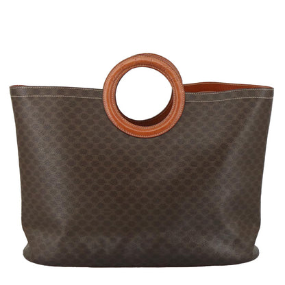 Celine Vintage Macadam Tote bag Canvas and Leather, BROWN, CANVAS, Tote bag
