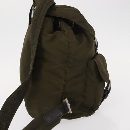 Prada Double Front Pocket Backpack Tessuto, KHAKI, NYLON, Backpack