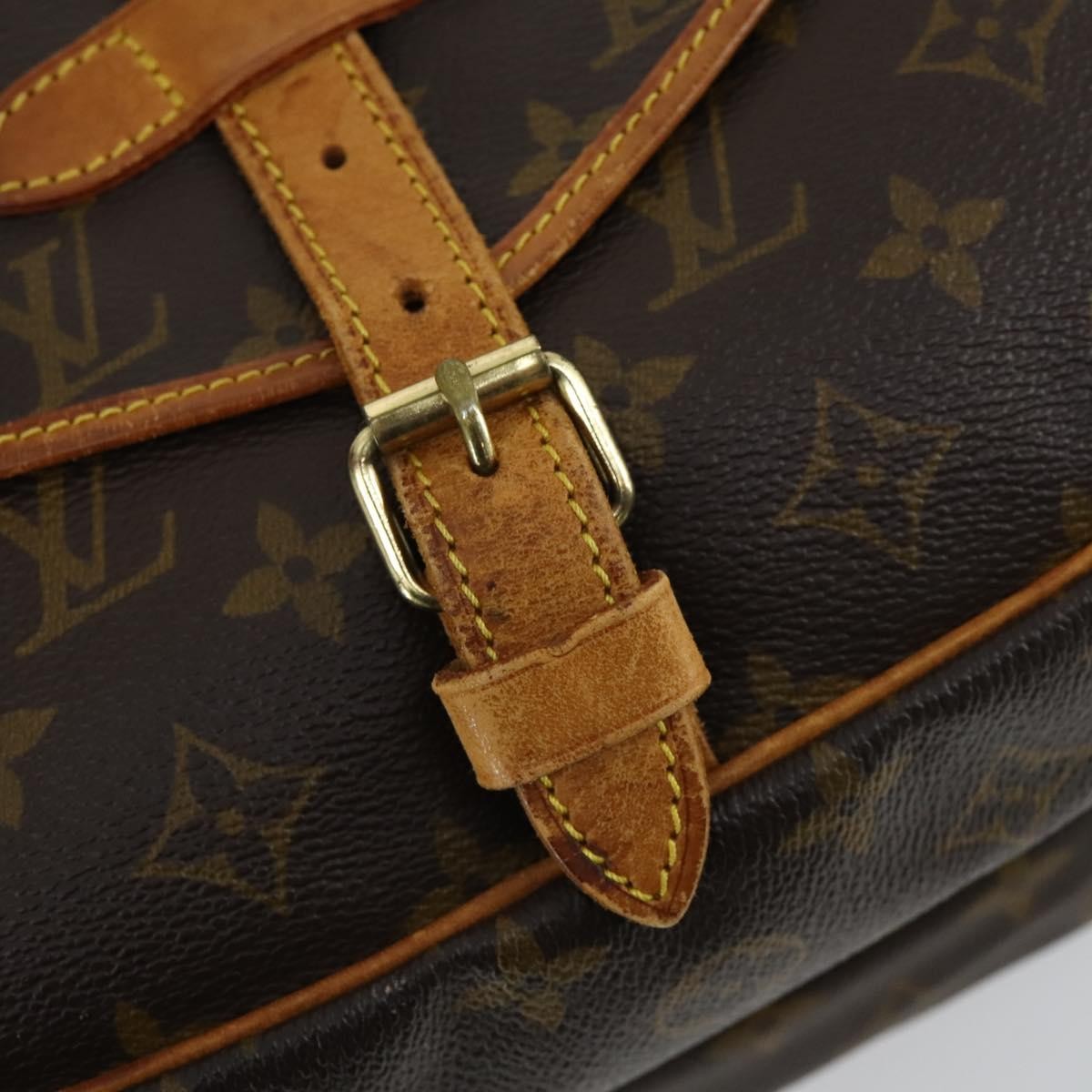 Louis Vuitton Saumur Handbag Monogram Canvas, BROWN, CANVAS, Handbag