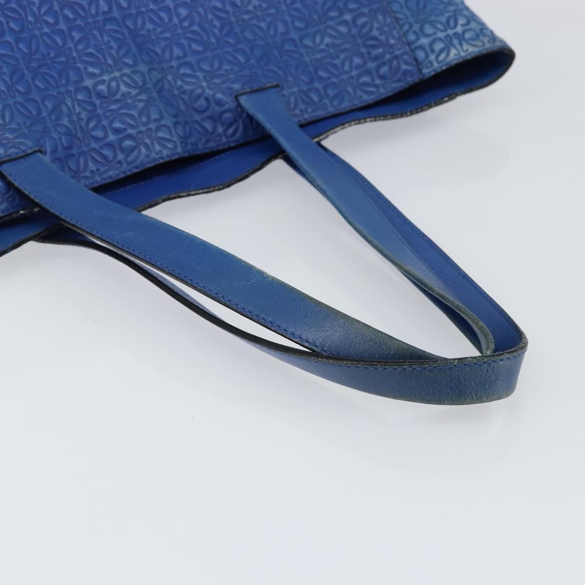 Loewe Vintage Anagram Tote Leather, BLUE, LEATHER, Tote bag