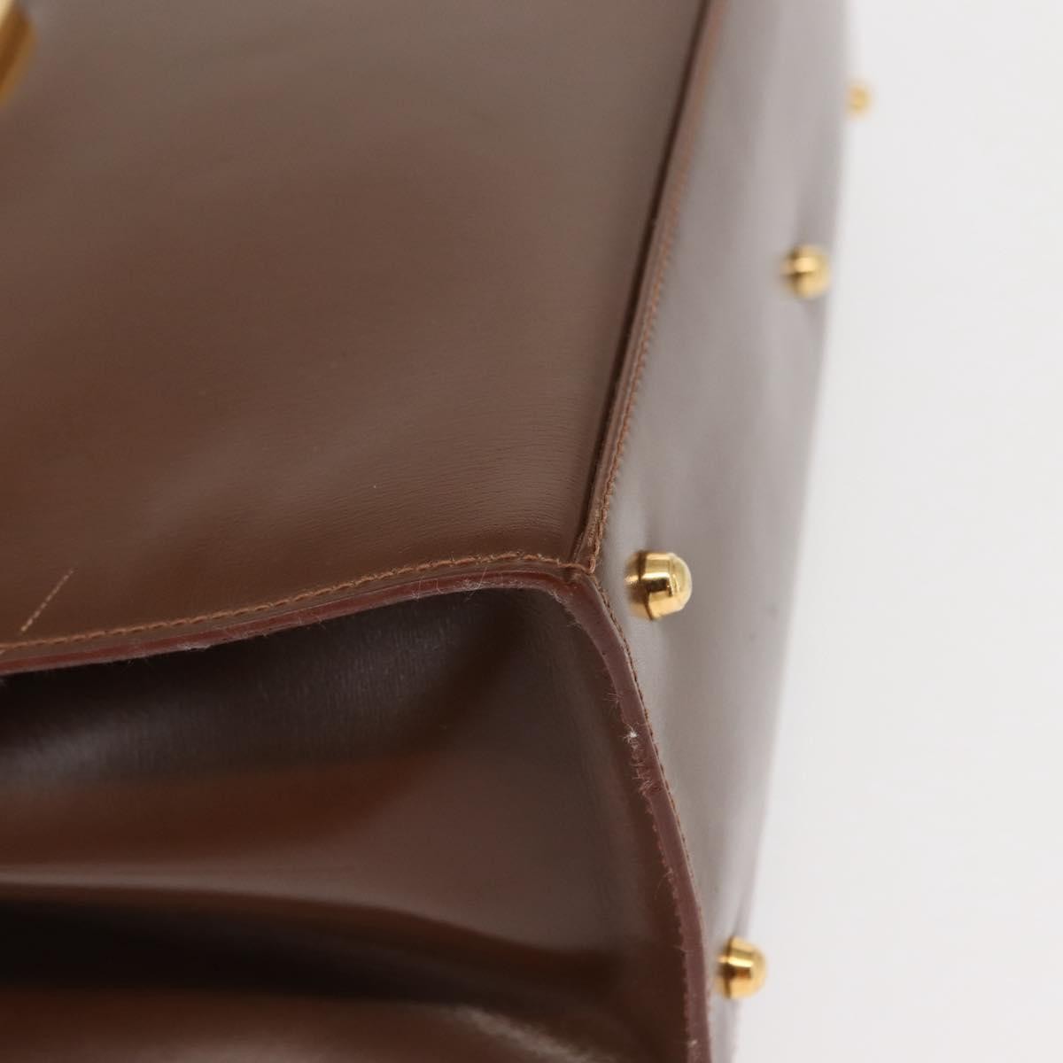 Gucci Vintage Lady Lock Top Handle Bag Leather, BROWN, LEATHER, Handbag