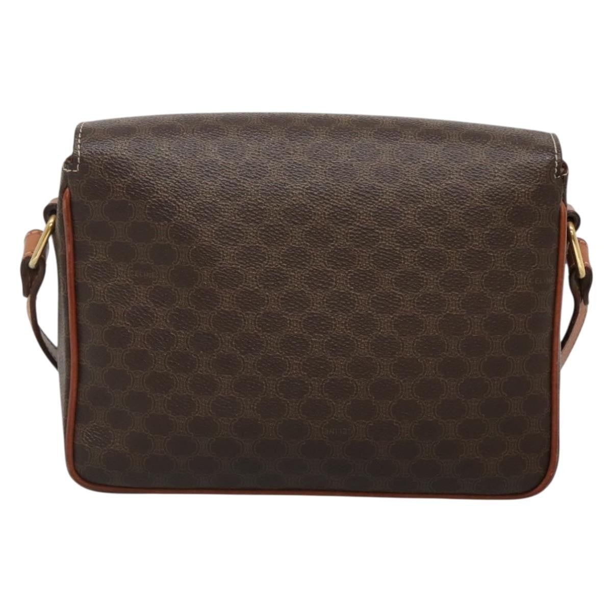 Celine Vintage Macadam Shoulder Bag Canvas, BROWN, CANVAS, Shoulder bag