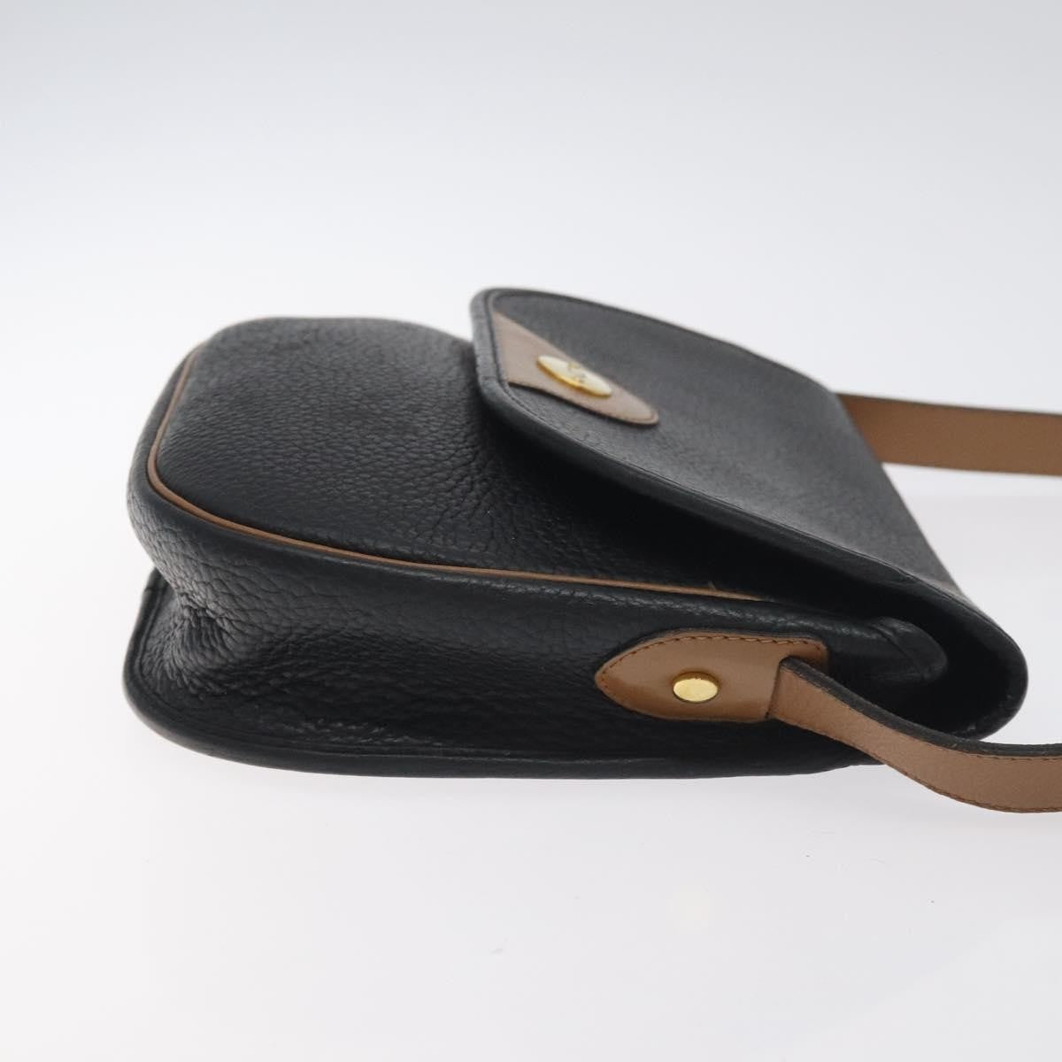 Christian Dior Vintage CD Flap Shoulder Bag Leather, BLACK, LEATHER, Shoulder bag