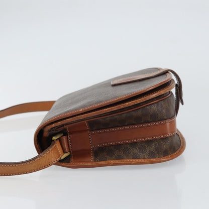 Celine Macadam Shoulder Bag PVC Leather, BROWN, PVC, Shoulder bag