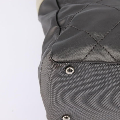 Chanel Biarritz Tote Quilted Coated Canvas, SILVER, CANVAS, Tote bag