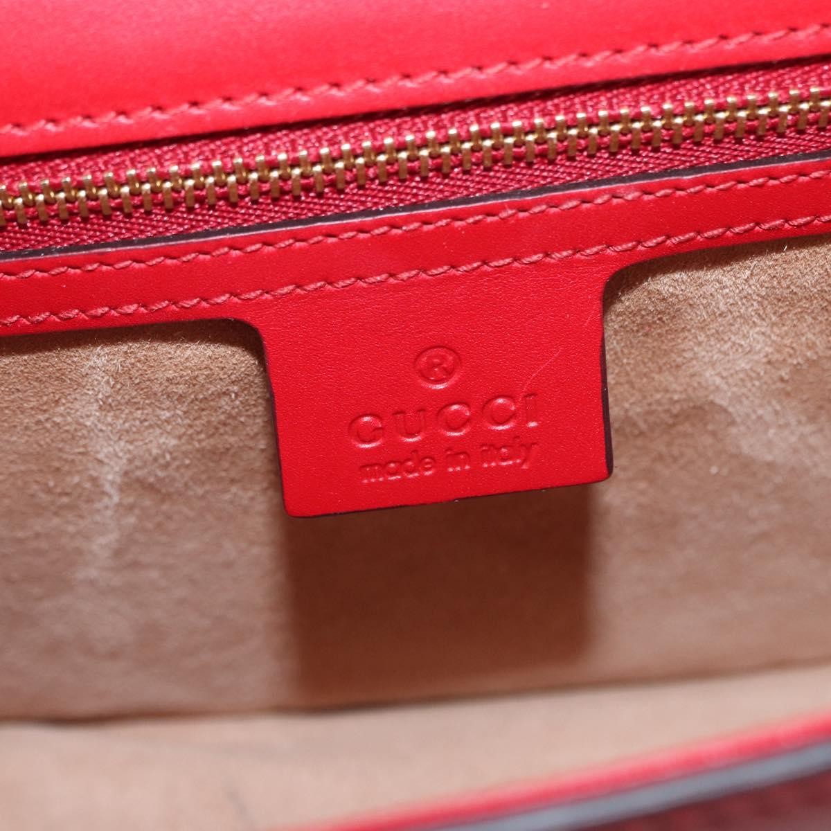 Gucci Sylvie Shoulder Bag Leather, RED, LEATHER, Shoulder bag