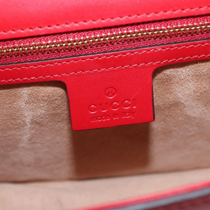 Gucci Sylvie Shoulder Bag Leather, RED, LEATHER, Shoulder bag