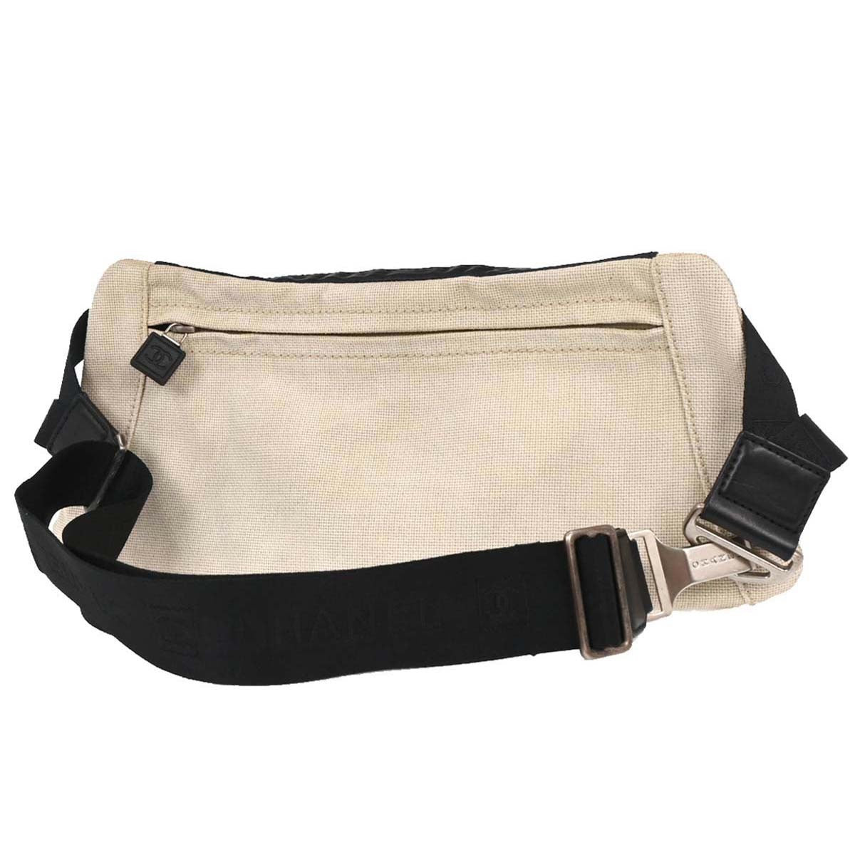 Chanel Sport Line Waist Bag Canvas, WHITE, CANVAS, Shoulder bag