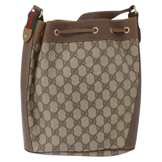 Gucci Drawstring Bucket Bag GG Canvas, BEIGE, CANVAS, Shoulder bag