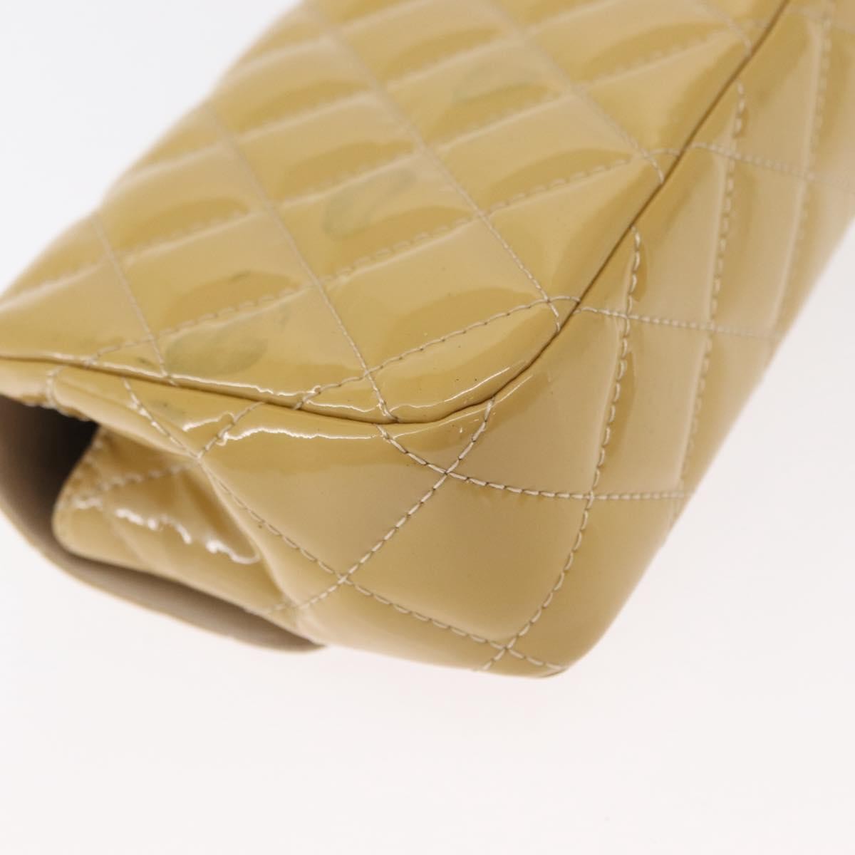 Chanel Vintage Classic Single Flap Bag Quilted Patent, YELLOW, PATENT_LEATHER, Shoulder bag
