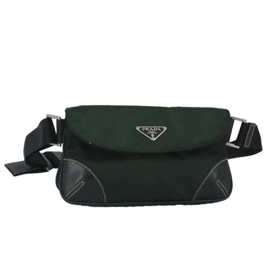 Prada Waist Bag Nylon and leather, KHAKI, NYLON, Shoulder bag
