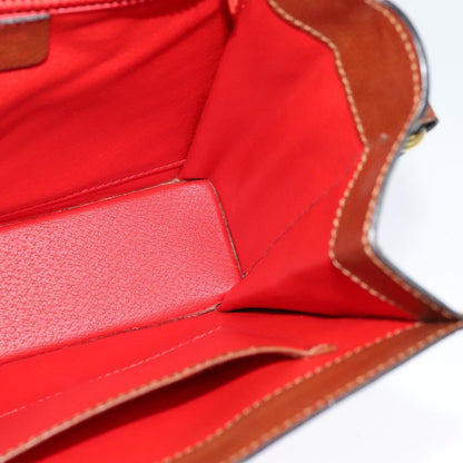 Celine Flap Shoulder Bag Leather, BROWN, LEATHER, Shoulder bag