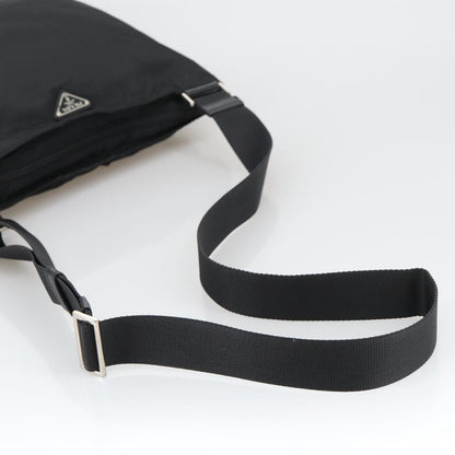 Prada Flat Messenger Bag Tessuto, BLACK, NYLON, Shoulder bag