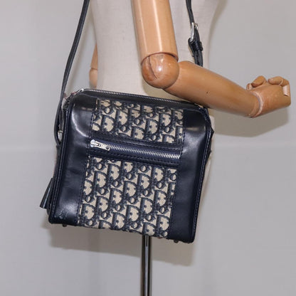 Christian Dior Trotter Oblique canvas et cuir, NAVY, CANVAS, Shoulder bag