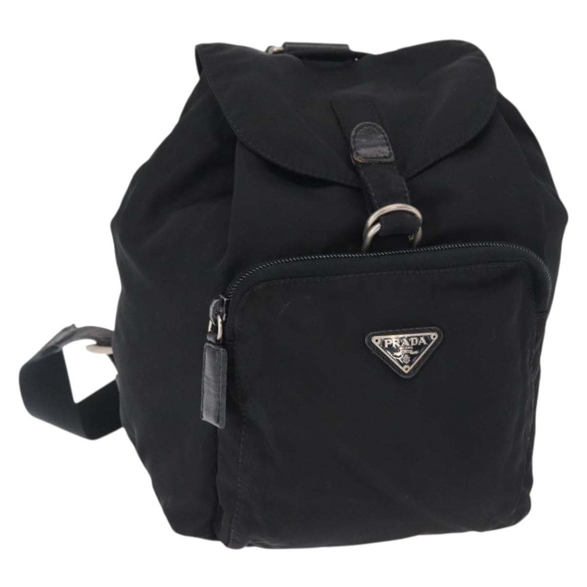 Prada Front Pocket Backpack Tessuto, BLACK, NYLON, Backpack