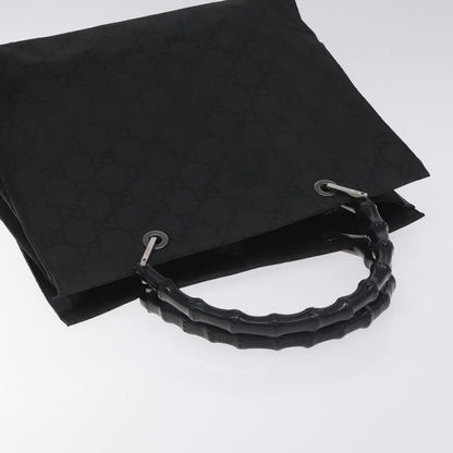 Gucci Vintage Bamboo Handle Tote GG Nylon, BLACK, NYLON, Tote bag