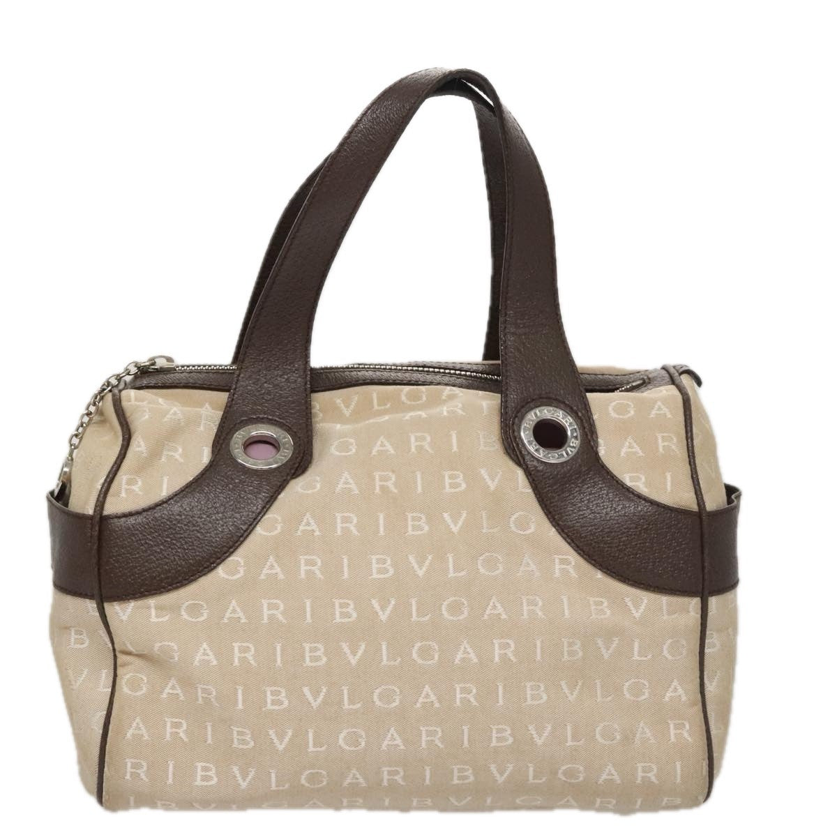 Bvlgari Logomania Handbag Canvas, BEIGE, CANVAS, Handbag