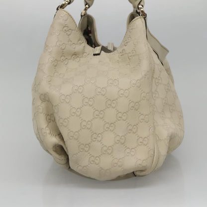 Gucci D Ring Hobo Guccissima Leather, WHITE, LEATHER, Handbag