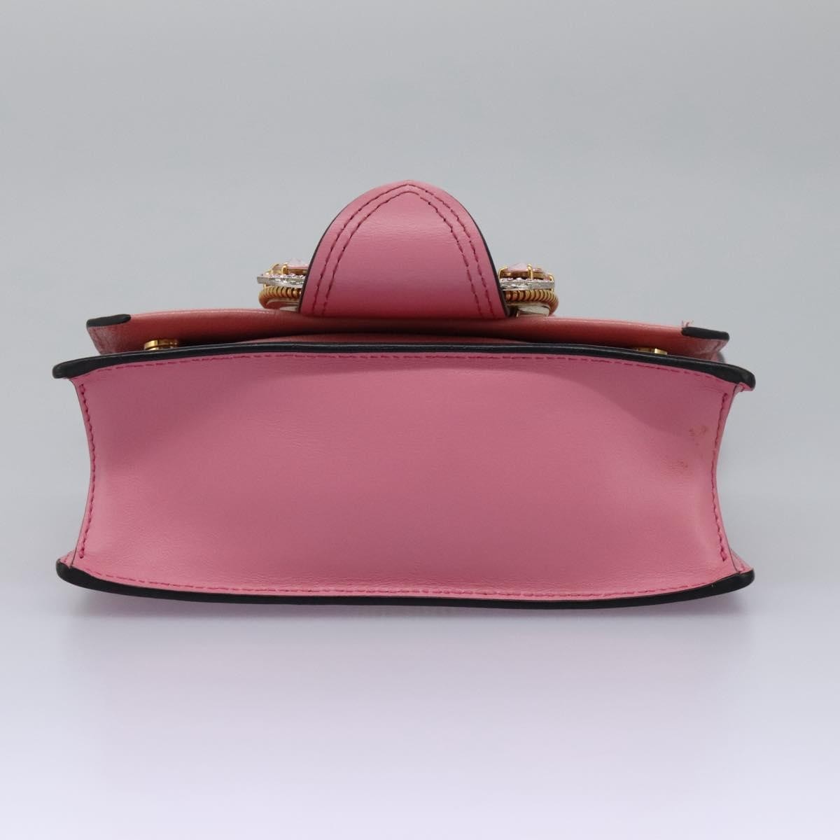 Miu Miu Madras Crystal Buckle Shoulder Bag Leather, PINK, LEATHER, Shoulder bag