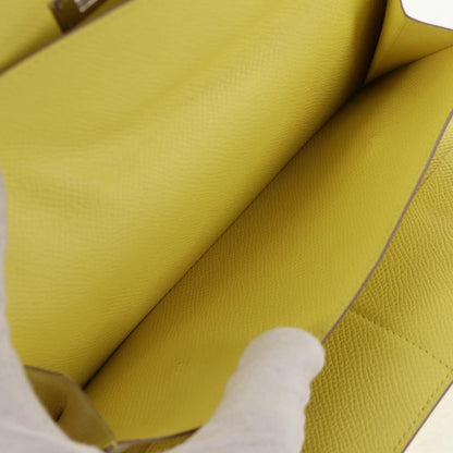 Hermes Kelly Wallet Epsom, YELLOW, LEATHER, Wallets