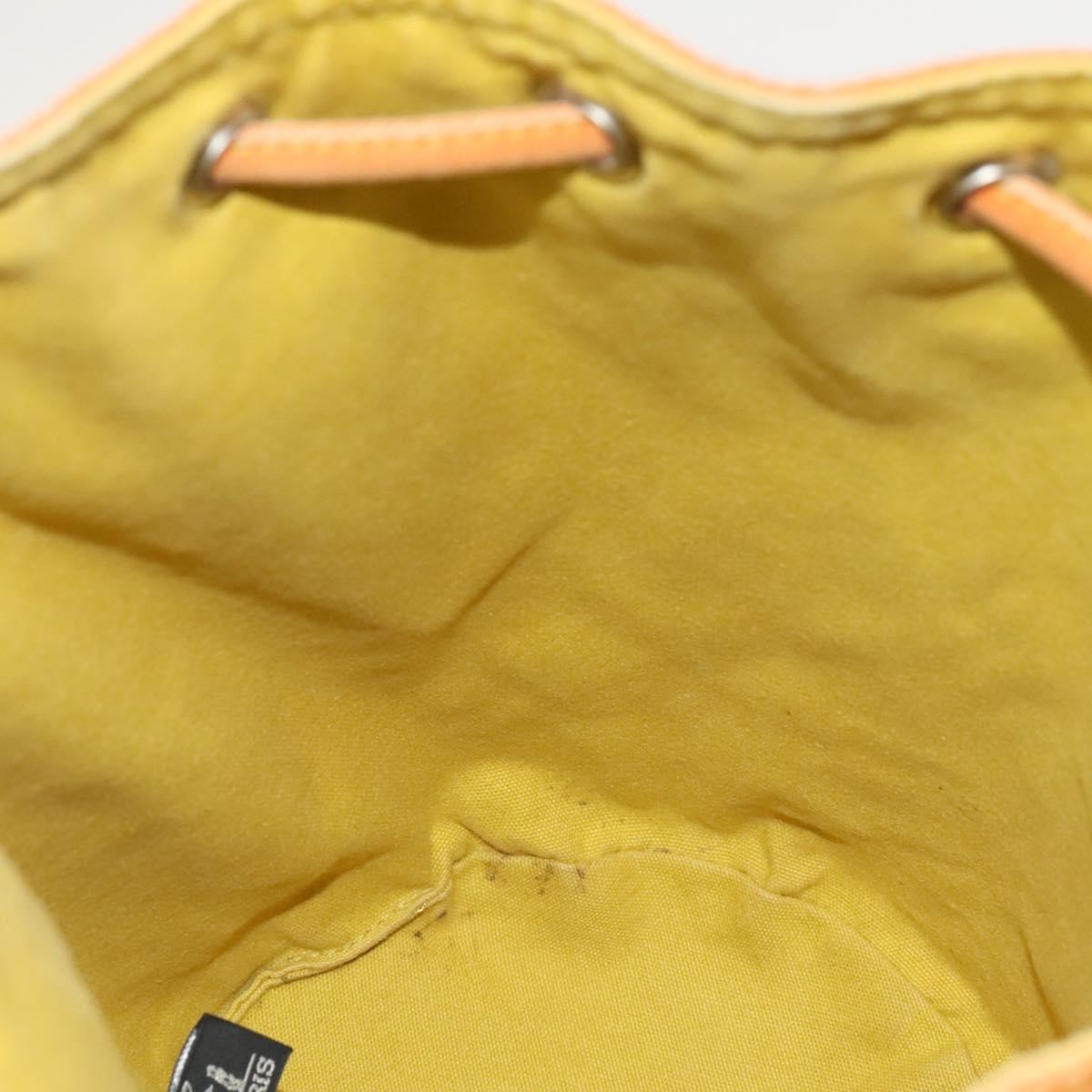 Hermes Polochon Mimile Drawstring Backpal Canvas, ORANGE, CANVAS, Backpack