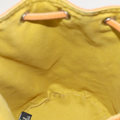 Hermes Polochon Mimile Drawstring Backpal Canvas, ORANGE, CANVAS, Backpack