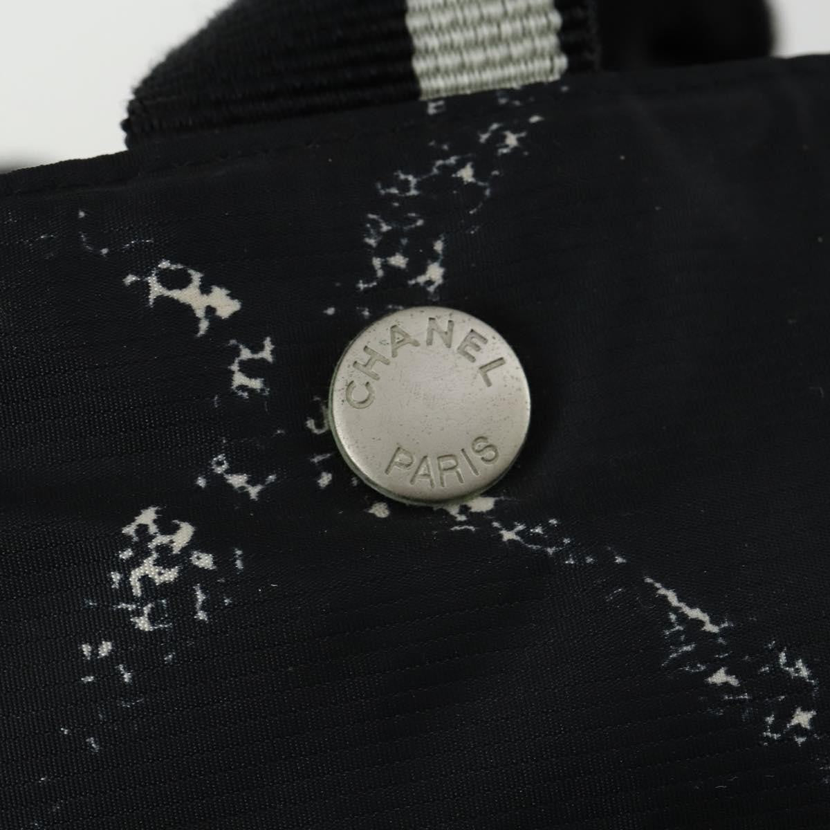 Chanel Travel Line Boston Bag Printed Nylon, BLACK, NYLON, Travel bag