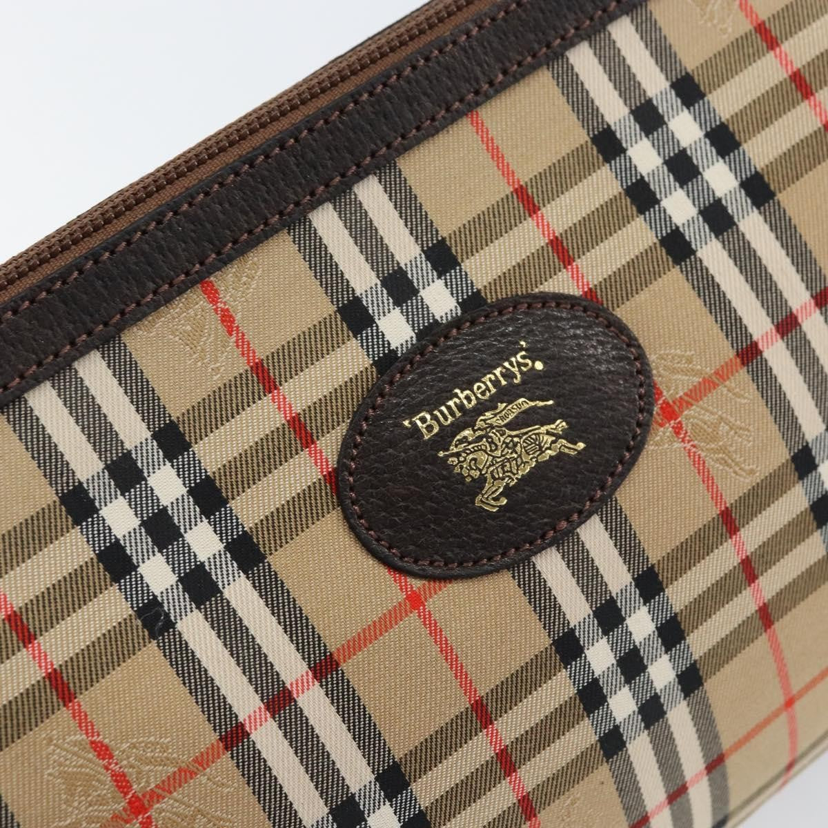 Burberry Nova check Pochette Canvas, BEIGE, CANVAS, Clutche & pouche