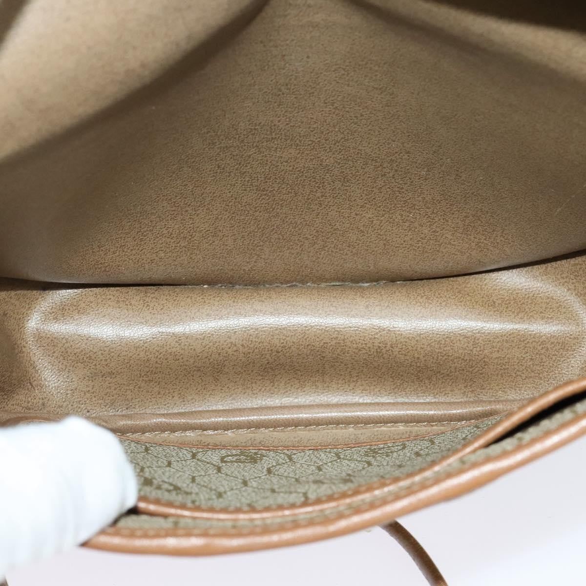 Christian Dior Vintage Honeycomb Flap Crossbody Bag Canvas and Leather, BEIGE, CANVAS, Crossbody bag