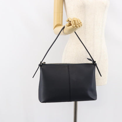 Burberry Vintage Shoulder Bag Leather, NAVY, LEATHER, Shoulder bag