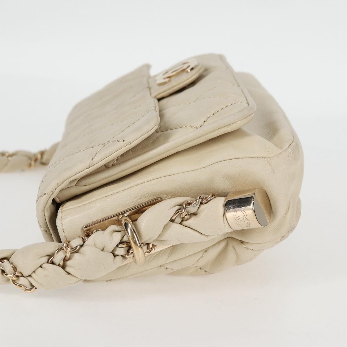 Chanel Lady Braid Flap Bag Quilted Distressed Lambskin, BEIGE, LEATHER, Shoulder bag