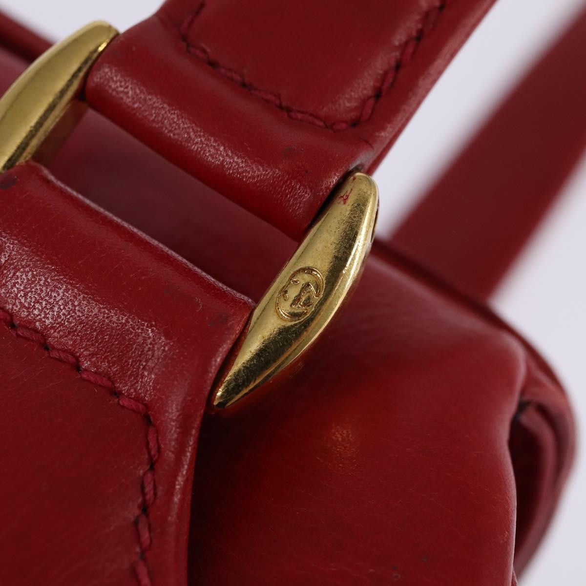 Gucci Vintage Bamboo Shoulder Bag Leather, RED, LEATHER, Shoulder bag